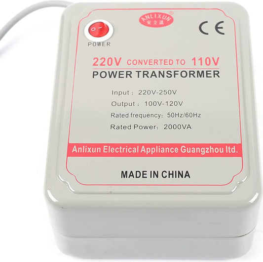 2000VA transformátor - 220V–250V na 100V–120V, 50/60Hz