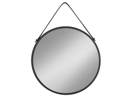 Černé kovové závěsné zrcadlo 60 cm