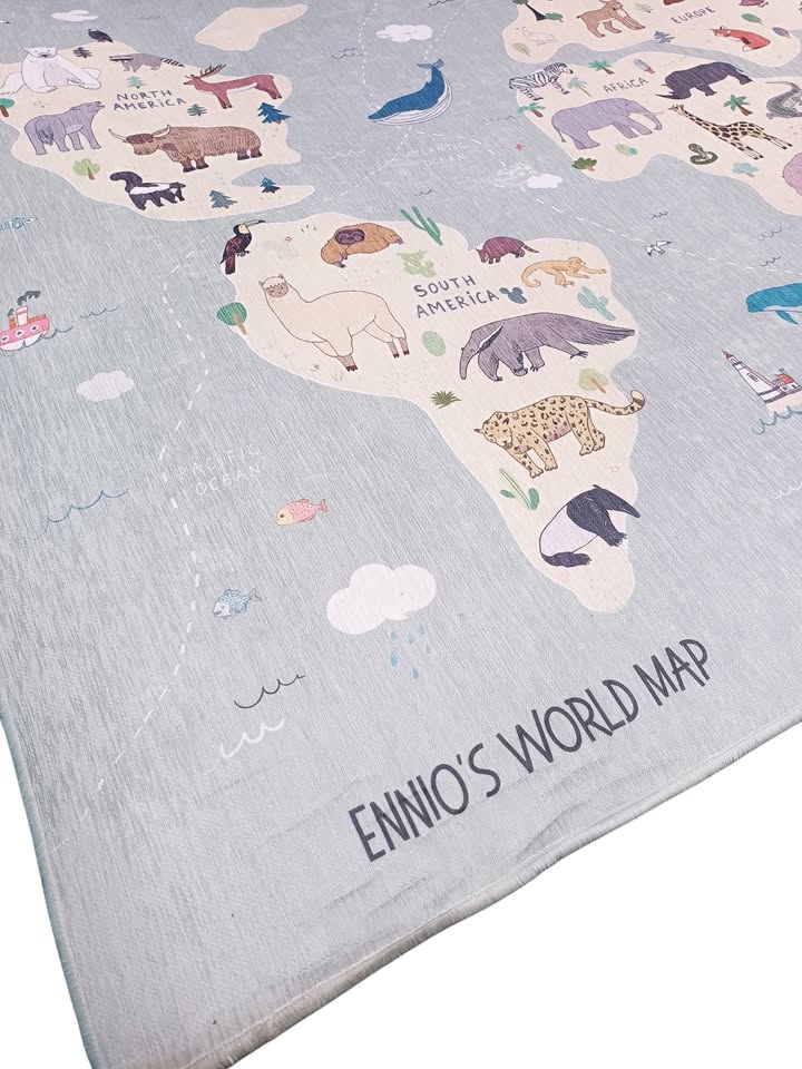 Dětský koberec Mapa světa 120 × 180 cm
