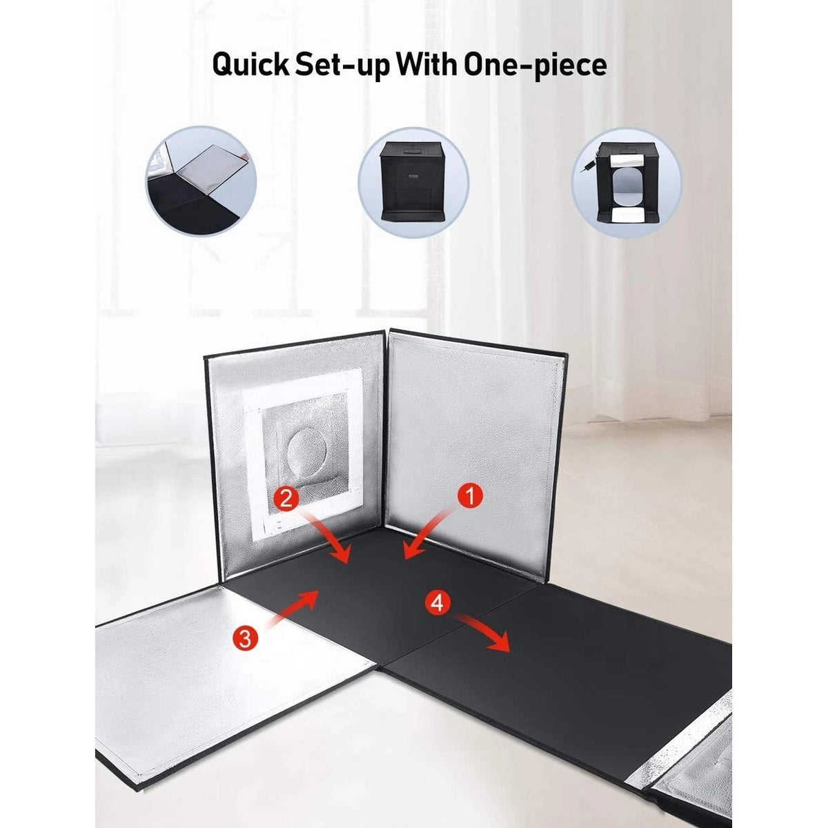 Nový fotografický stan 60x60x60 cm s LED osvětlením