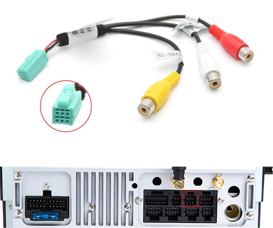 6-pin ISO RCA Audio Video konektor pro autorádia