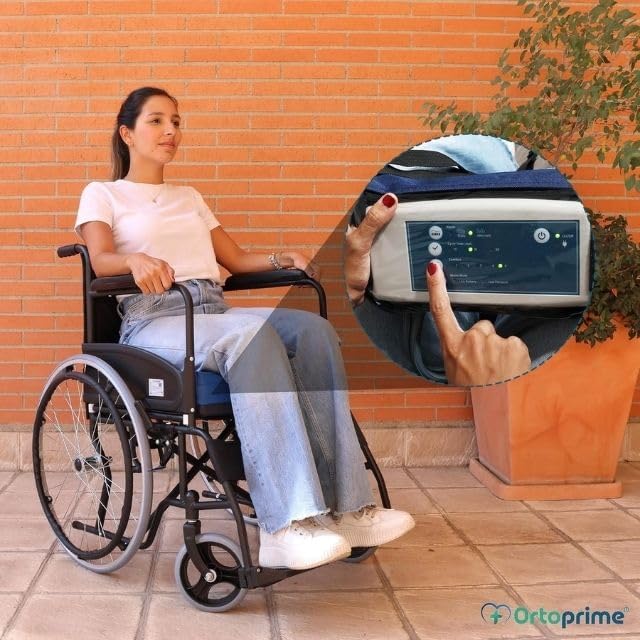 OrtoPrime antidekubitní vzduchový polštář s pumpou – do invalidního vozíku