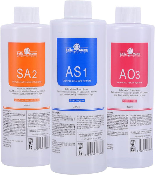 Aqua Peeling roztoky AS1 / SA2 / AO3 – sérum 400 ml pro přístroje na vodní dermabrazi