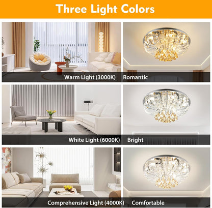 LED krystalový lustr s dálkovým ovládáním - 60 cm