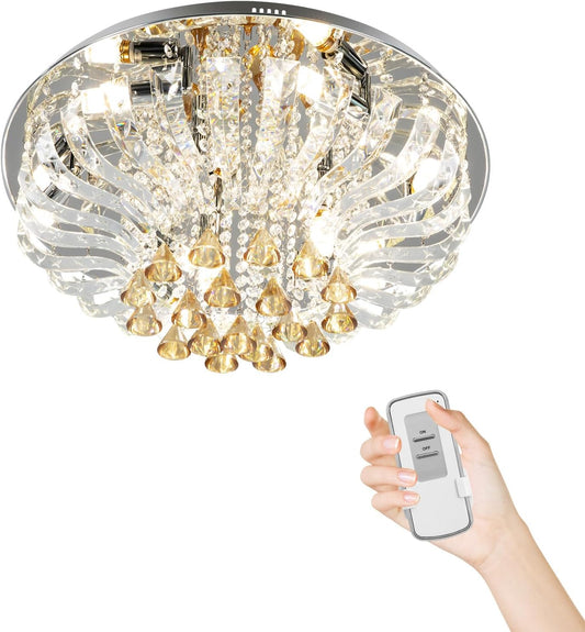 LED krystalový lustr s dálkovým ovládáním - 60 cm