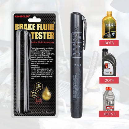 Tester brzdové kapaliny s 5 LED indikátory DOT3/DOT4/DOT5.1