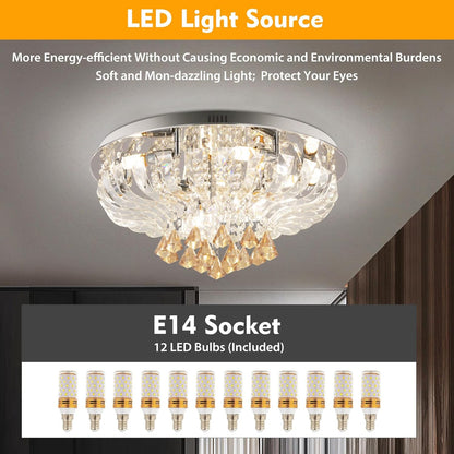 LED krystalový lustr s dálkovým ovládáním - 60 cm