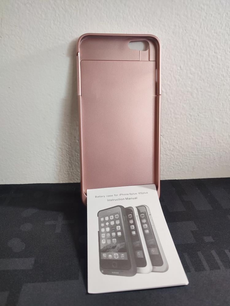 Externí bateriový kryt s kickstandem pro iPhone 6/6s – 4800mAh, růžová