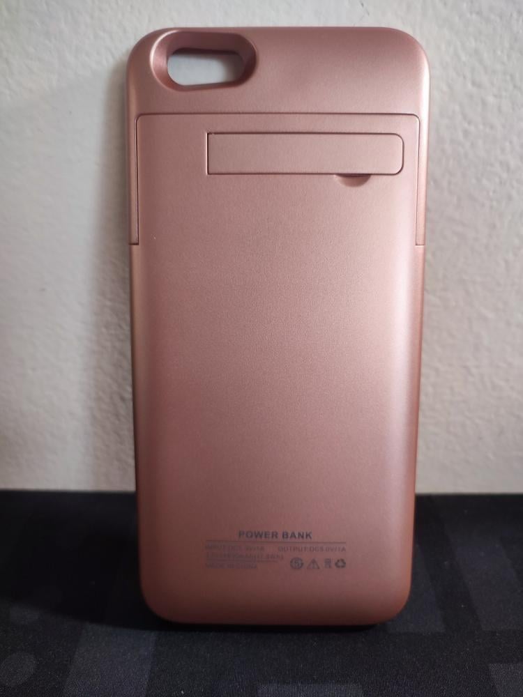 Externí bateriový kryt s kickstandem pro iPhone 6/6s – 4800mAh, růžová