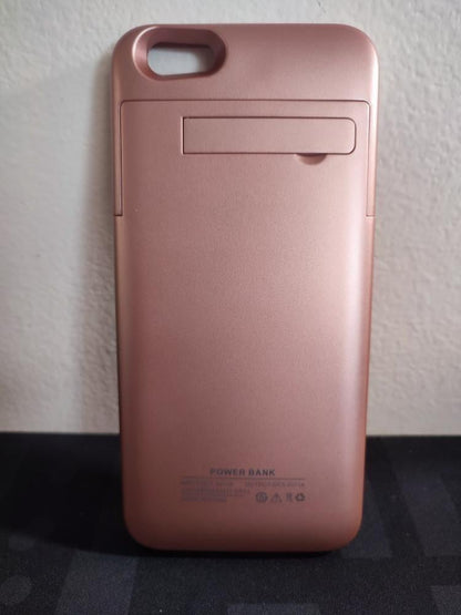 Externí bateriový kryt s kickstandem pro iPhone 6/6s – 4800mAh, růžová