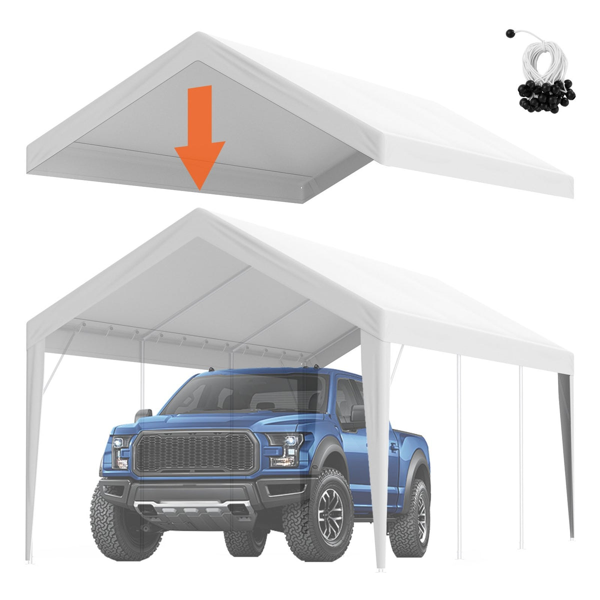 Náhradní kryt stříšky pro carport (610x304 cm)