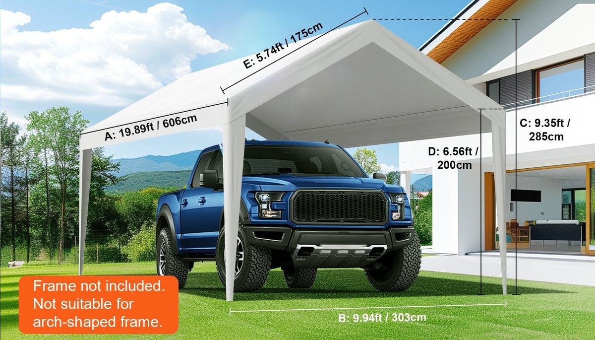 Náhradní kryt stříšky pro carport (610x304 cm)