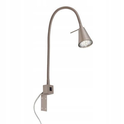 Nástěnná LED lampa na čtení nad postel, 4,7 W, 400 lm, stříbrná