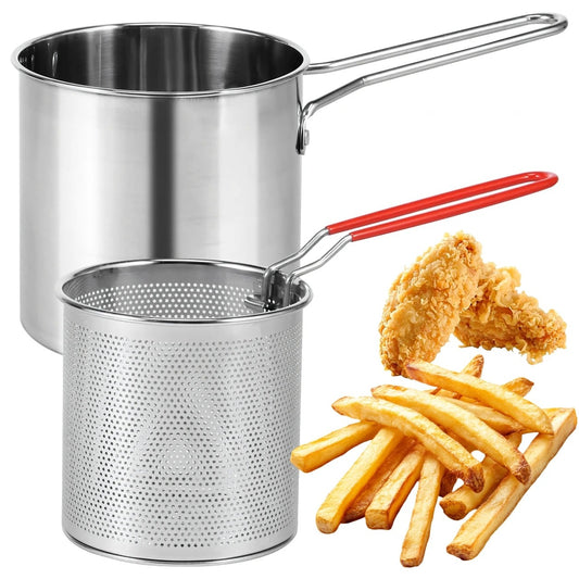 Mini fritéza s košem z nerezové oceli – 1,2 l, univerzální