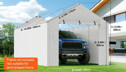 Náhradní potah na carport – 3 × 6 m, voděvzdorný a UV-ochrana, bez rámu