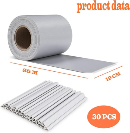 Šedá stínící PVC plotová fólie - 35m (450g/m2)
