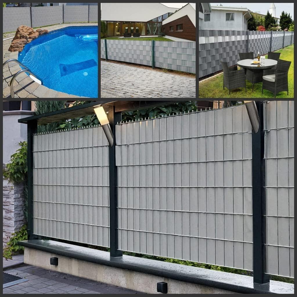 Šedá stínící PVC plotová fólie - 35m (450g/m2)