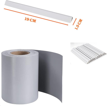 Šedá stínící PVC plotová fólie - 35m (450g/m2)