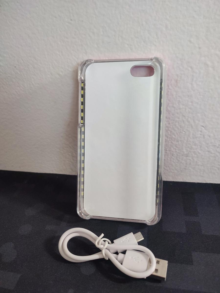 Růžový obal s bočním LED osvětlením pro iPhone 5/5s