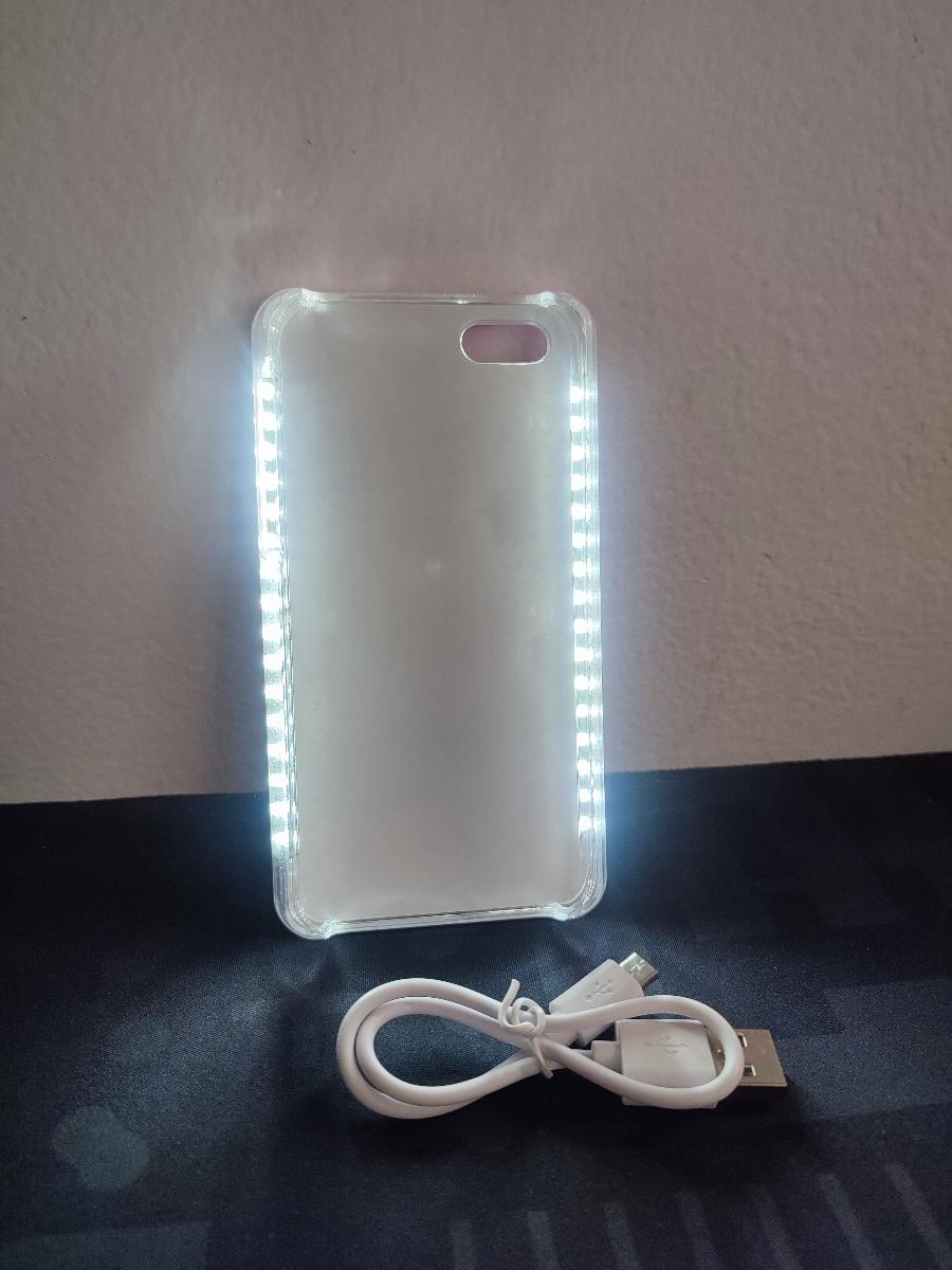 Růžový obal s bočním LED osvětlením pro iPhone 5/5s