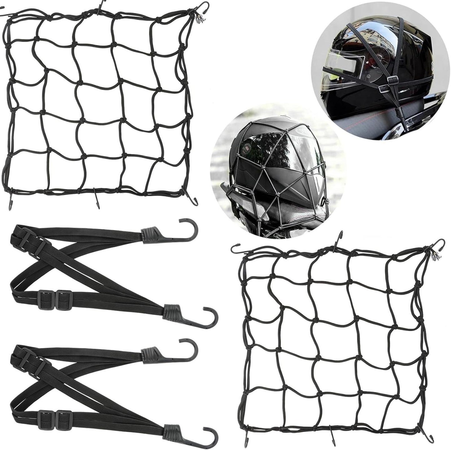Set upevňovacích sítěk na moto + stahovací pásy