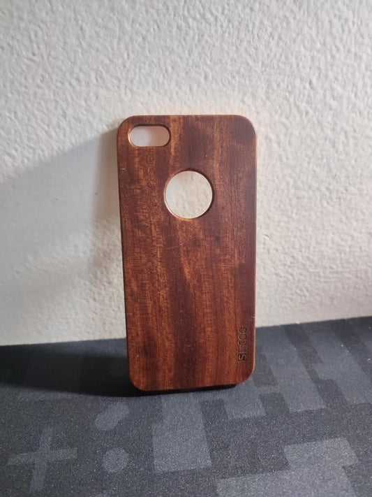 Tmavě hnědý kryt pro iPhone SE - přírodní bambus