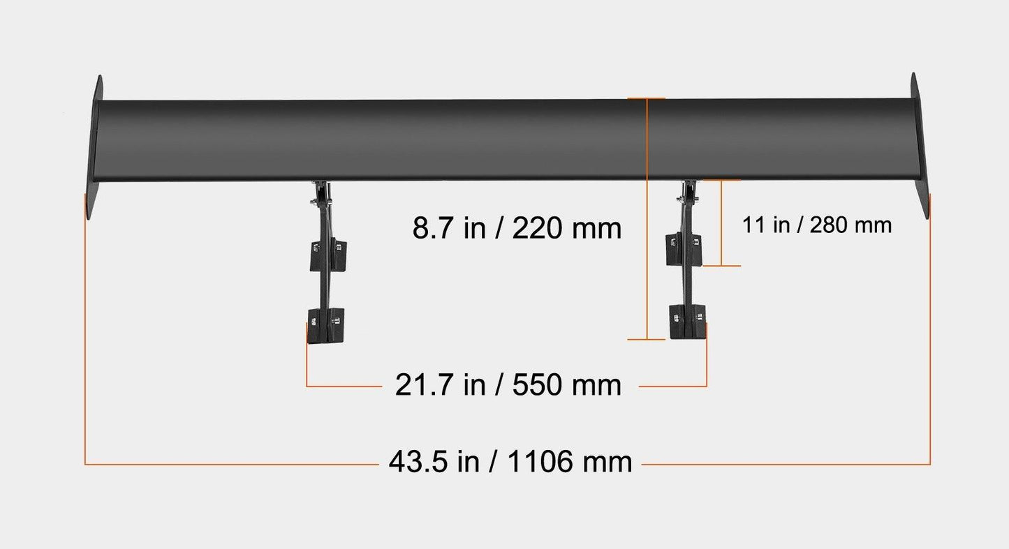 Univerzální hliníkový zadní spoiler 110 cm