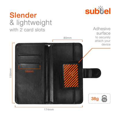 Univerzální kožené pouzdro na telefon (5,3"-5,5") s přihrádkami a stojánkem