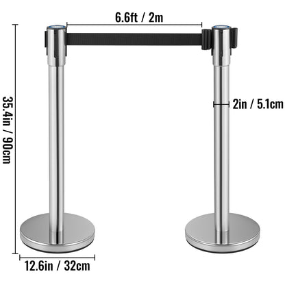 2x vymezovací sloupek (90 cm) s natahovatelným pásem 2m