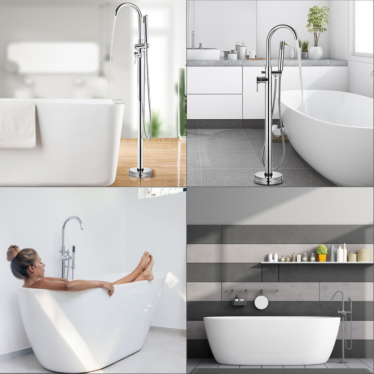 Volně stojící vanová baterie 116 cm