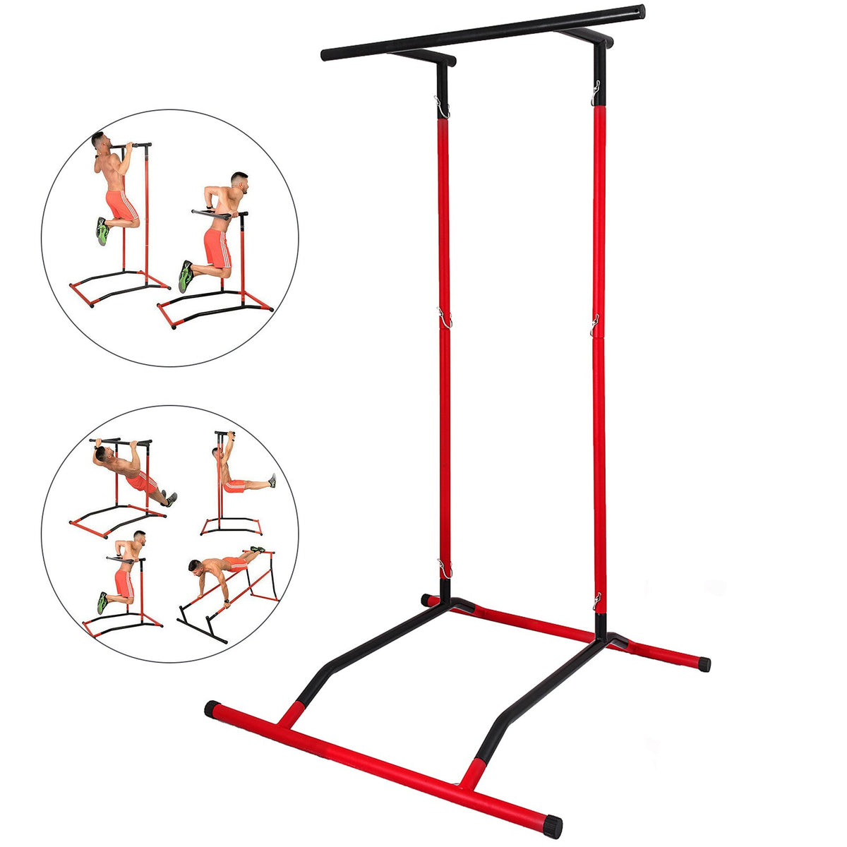 Multifunkční posilovací věž, nosnost 100 kg, černo-červená