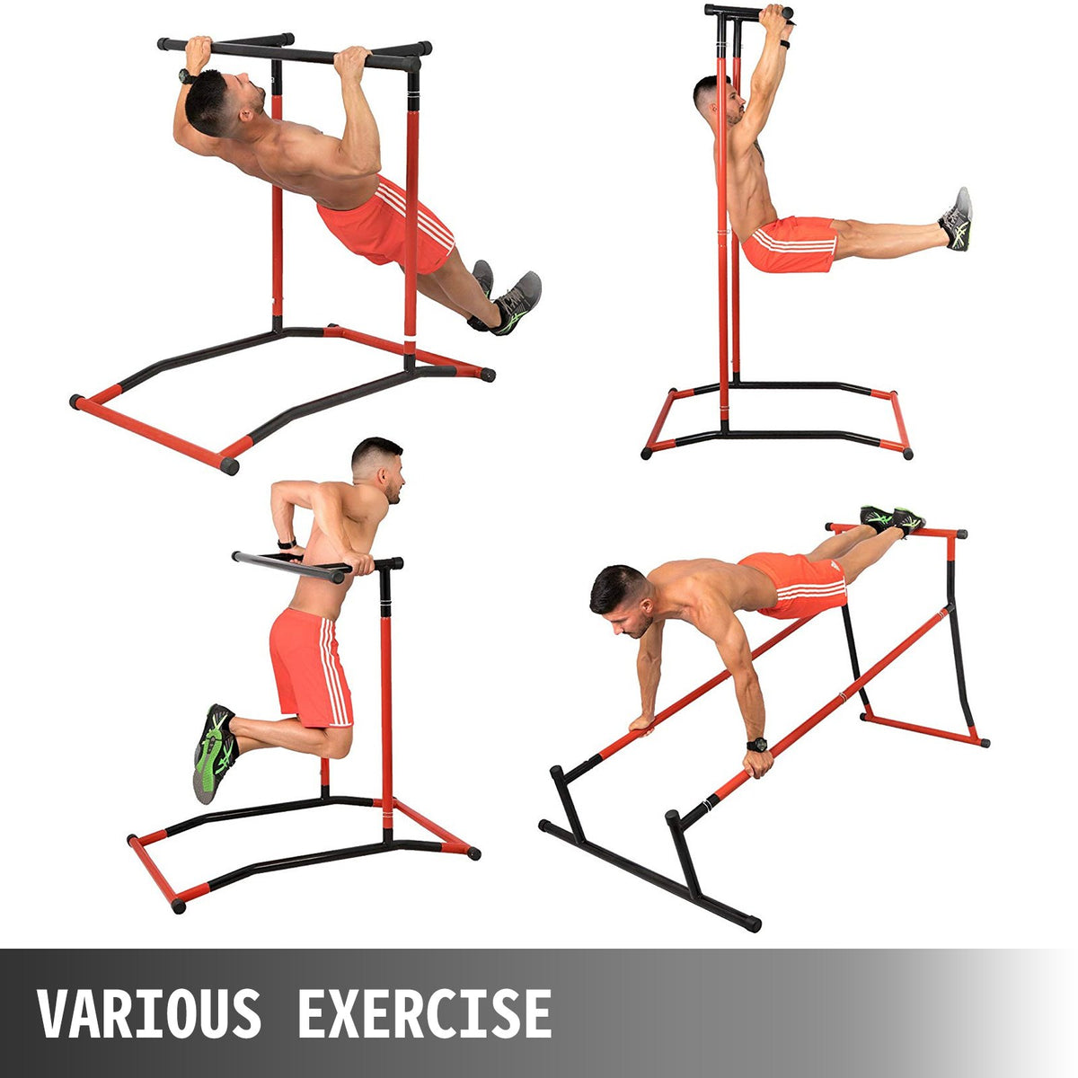 Multifunkční posilovací věž, nosnost 100 kg, černo-červená