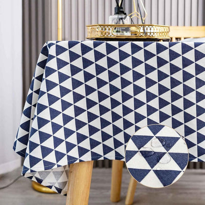 Veliký voděodolný ubrus 300 x 140 cm modro/bílý